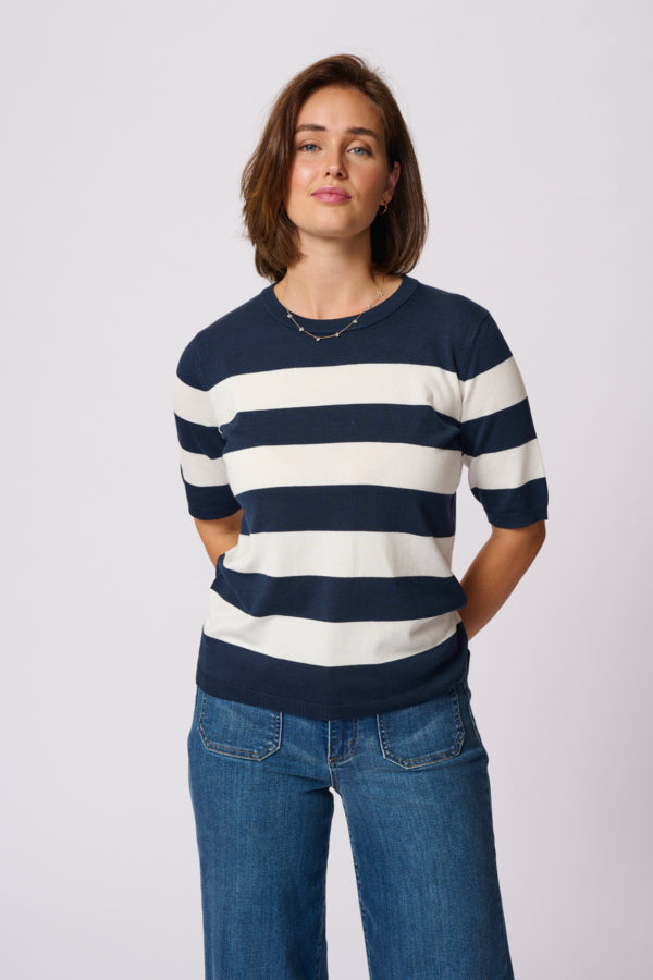 KALizza Striped Knit Midnight Chalk