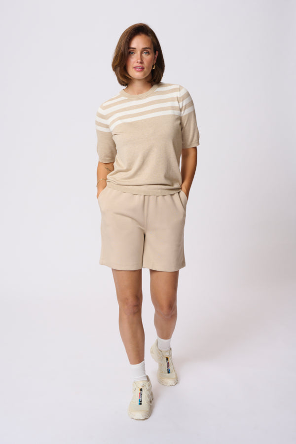 KALizza Striped Knit Feather Gray Chalk