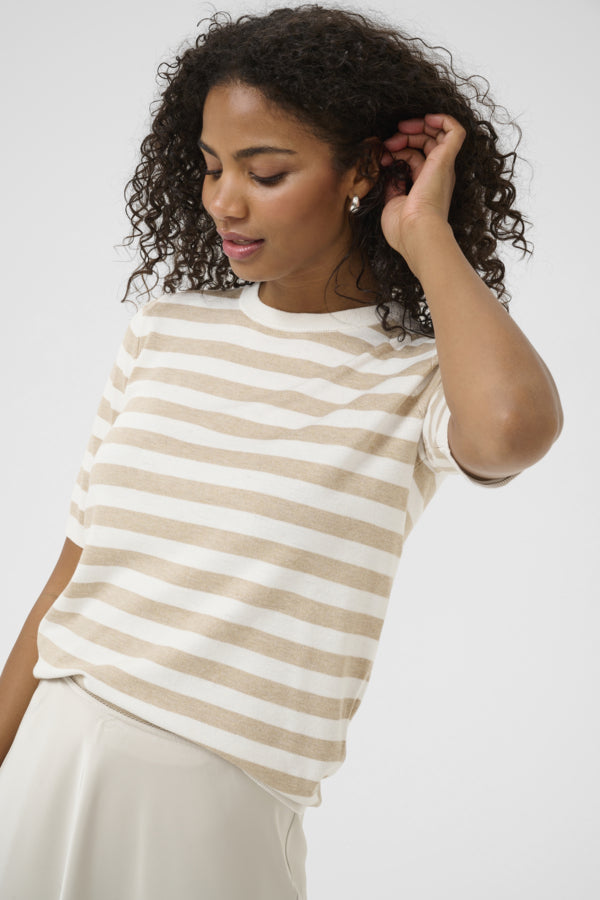 KALizza Striped Knit Chalk Feather Grey