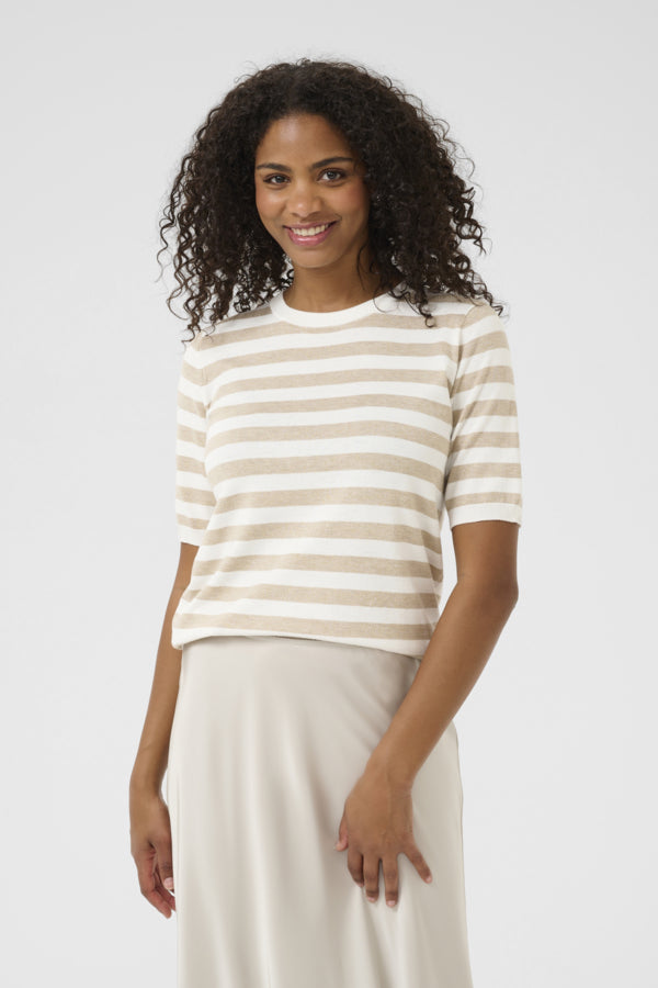 KALizza Striped Knit Chalk Feather Grey