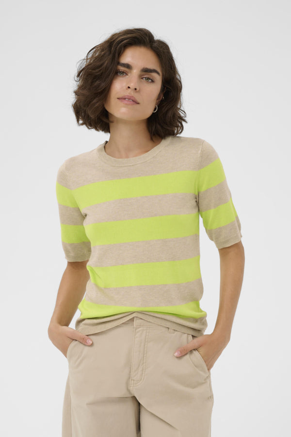 KALizza Striped Knit Feather Gray