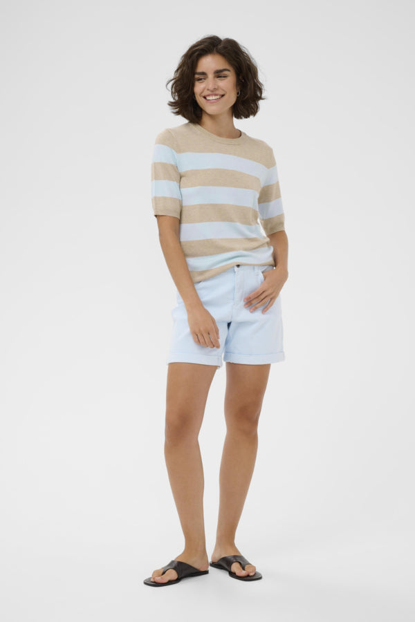 KALizza Striped Knit Feather Gray