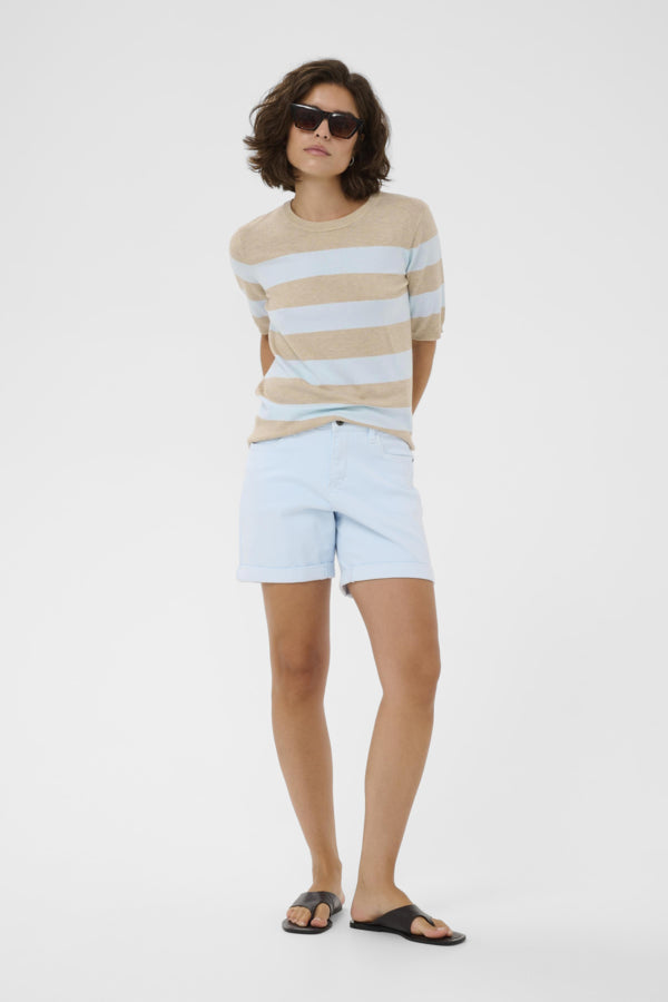 KALizza Striped Knit Feather Gray