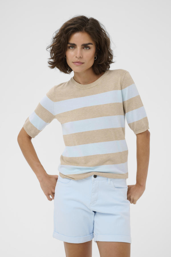 KALizza Striped Knit Feather Gray