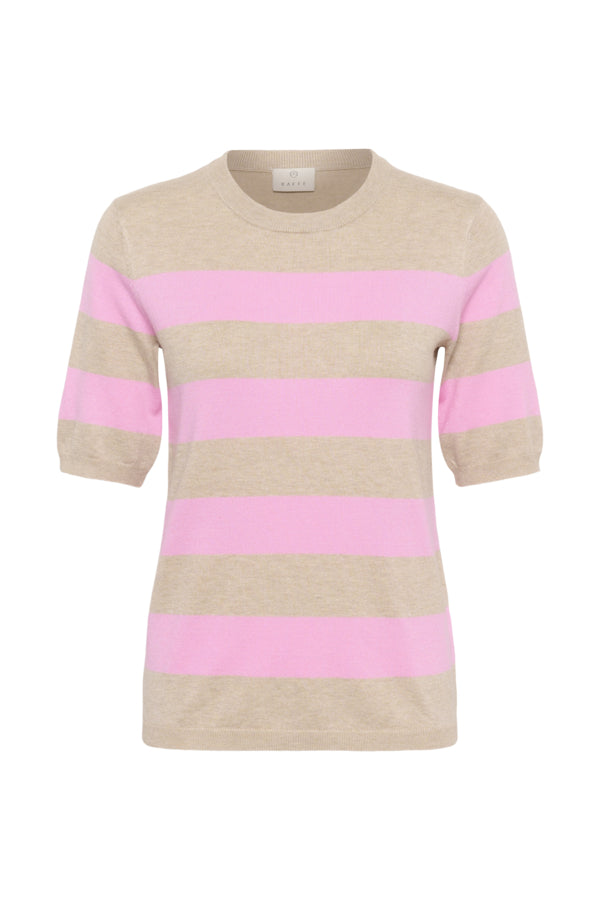 KALizza Striped Knit Feather Gray Pink