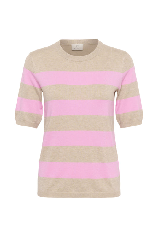 KALizza Striped Knit Feather Gray Pink
