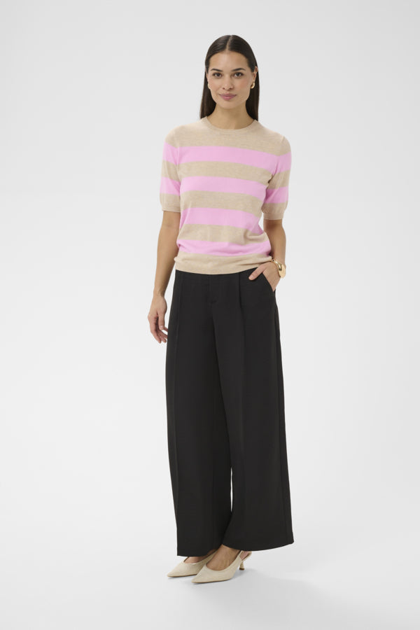 KALizza Striped Knit Feather Gray Pink