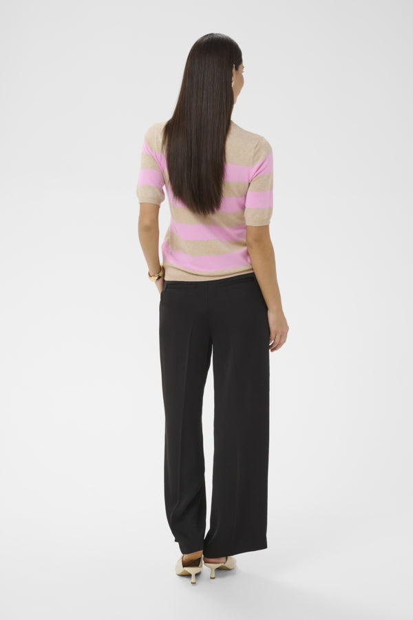 KALizza Striped Knit Feather Gray Pink