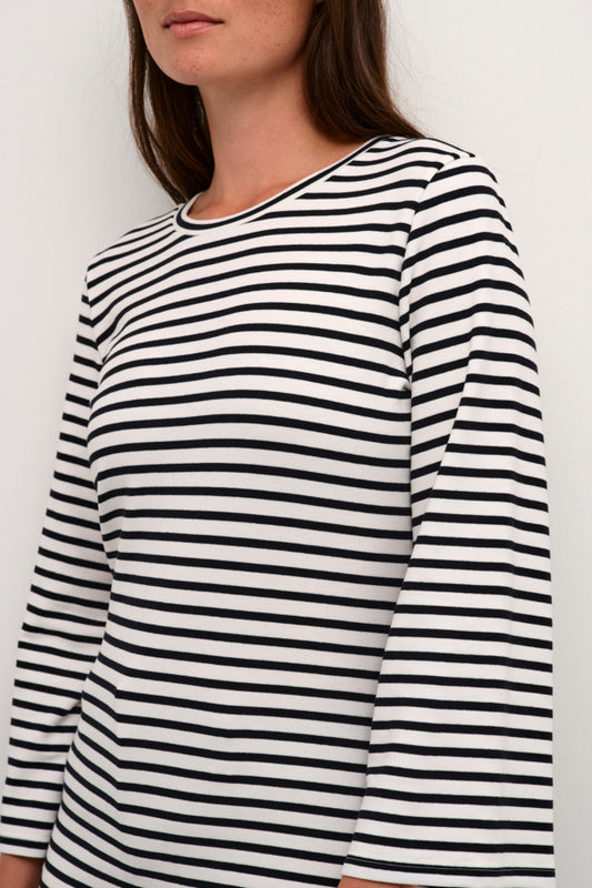 KALiddy 3/4 Sleeve Blouse Chalk Black