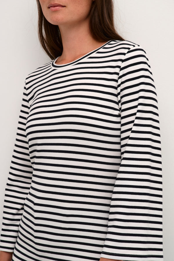 KALiddy 3/4 Sleeve Blouse Chalk Black