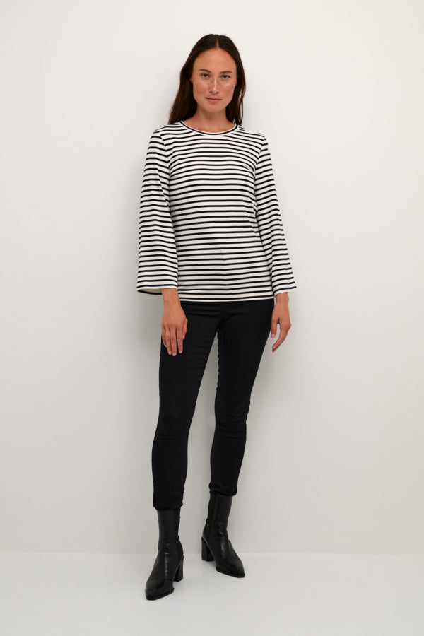 KALiddy 3/4 Sleeve Blouse Chalk Black