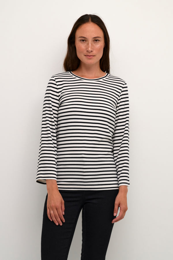 KALiddy 3/4 Sleeve Blouse Chalk Black