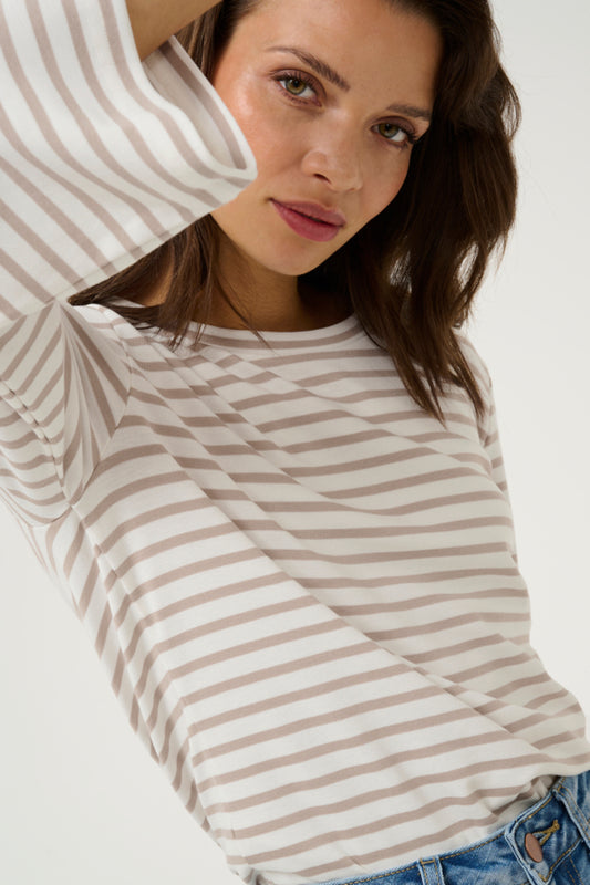 KALiddy 3/4 Sleeve Blouse Chalk Feather Gray