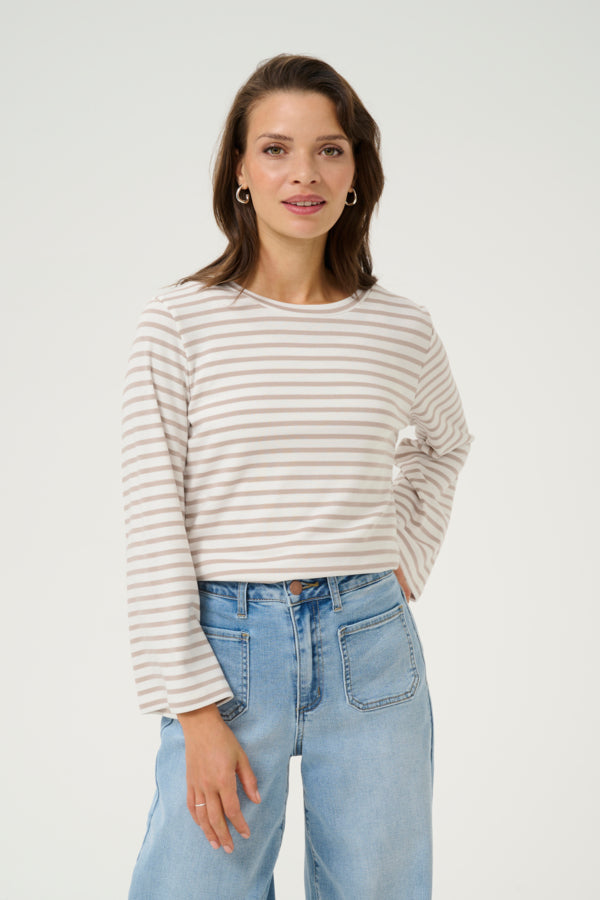 KALiddy 3/4 Sleeve Blouse Chalk Feather Gray