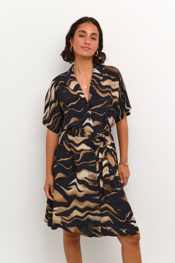 KALaila Dress Black/Brown Tiger