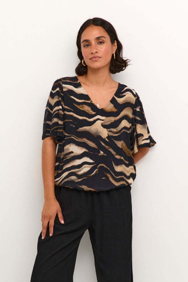 KALaila Blouse Brown Tiger Print