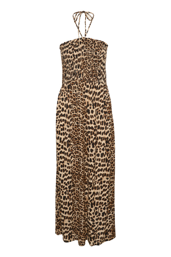 KAAmber Maxi Smock Dress Classic Leopard