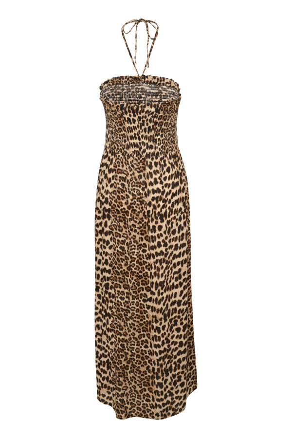 KAAmber Maxi Smock Dress Classic Leopard