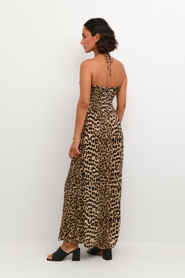 KAAmber Maxi Smock Dress Classic Leopard