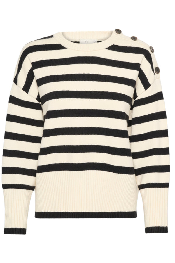 KAMerie Knit Pullover White Black