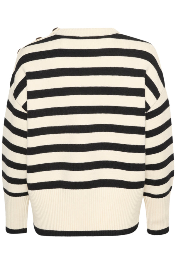 KAMerie Knit Pullover White Black