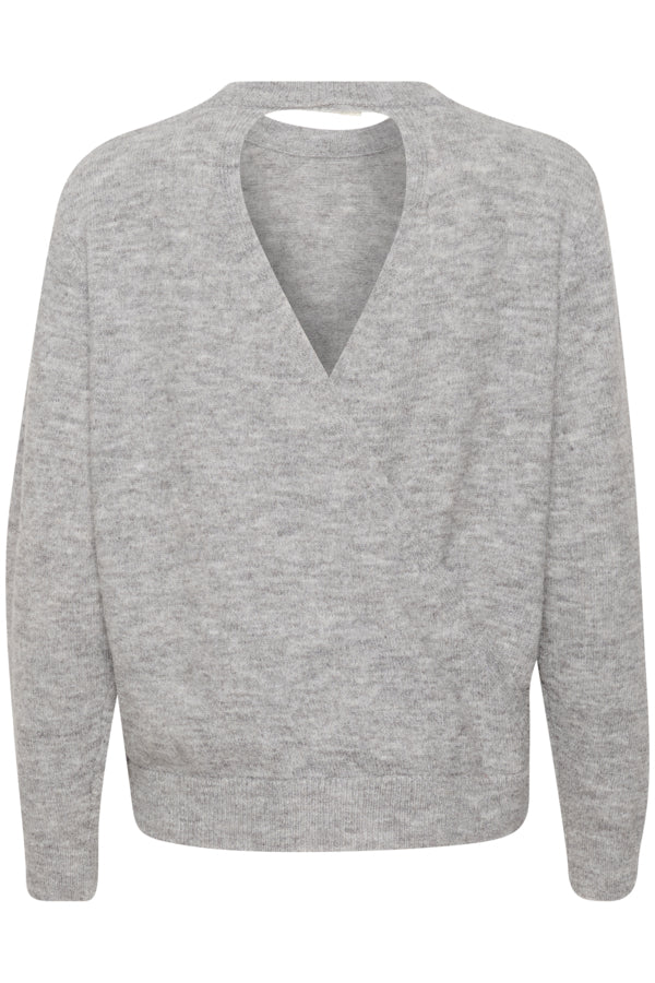 KAMalene Open Back Pullover Grey Melange