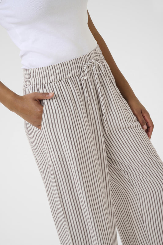 KAMilia Cropped Wide Pants Chalk Stripe