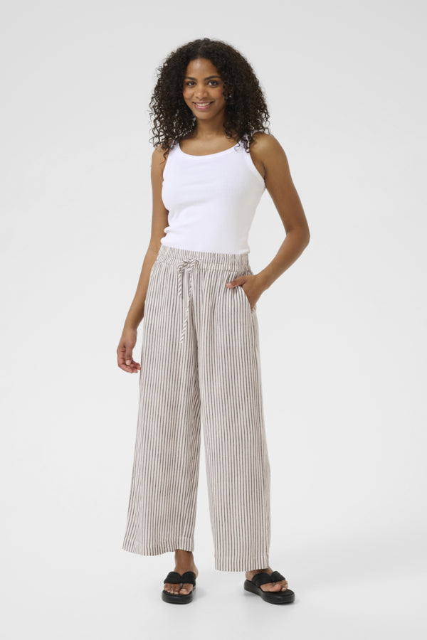 KAMilia Cropped Wide Pants Chalk Stripe