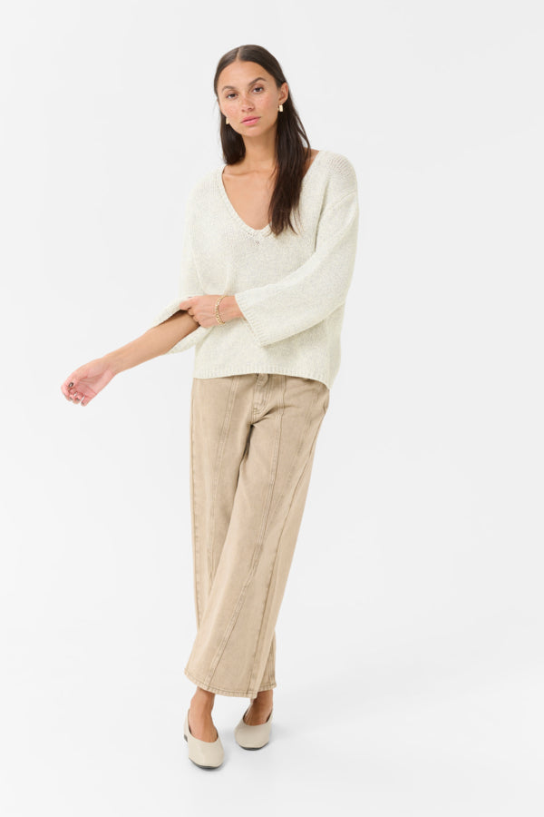 KAGerdi V-Neck Pullover Turtledove Melange