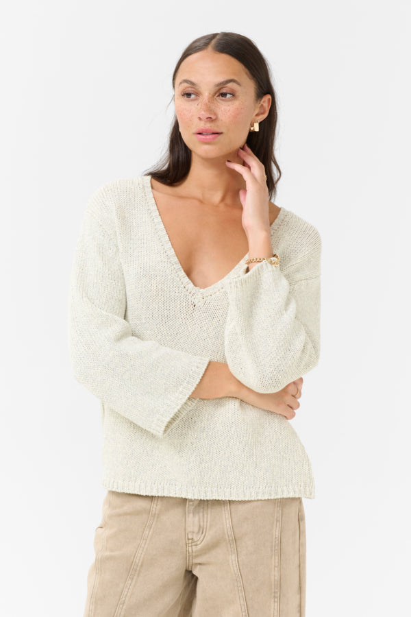 KAGerdi V-Neck Pullover Turtledove Melange