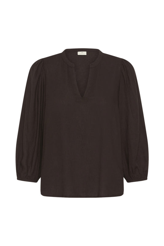 KAMilia 3/4 SL Blouse Black Coffee