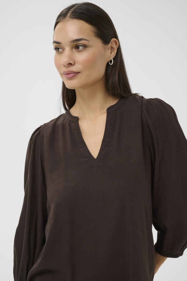 KAMilia 3/4 SL Blouse Black Coffee