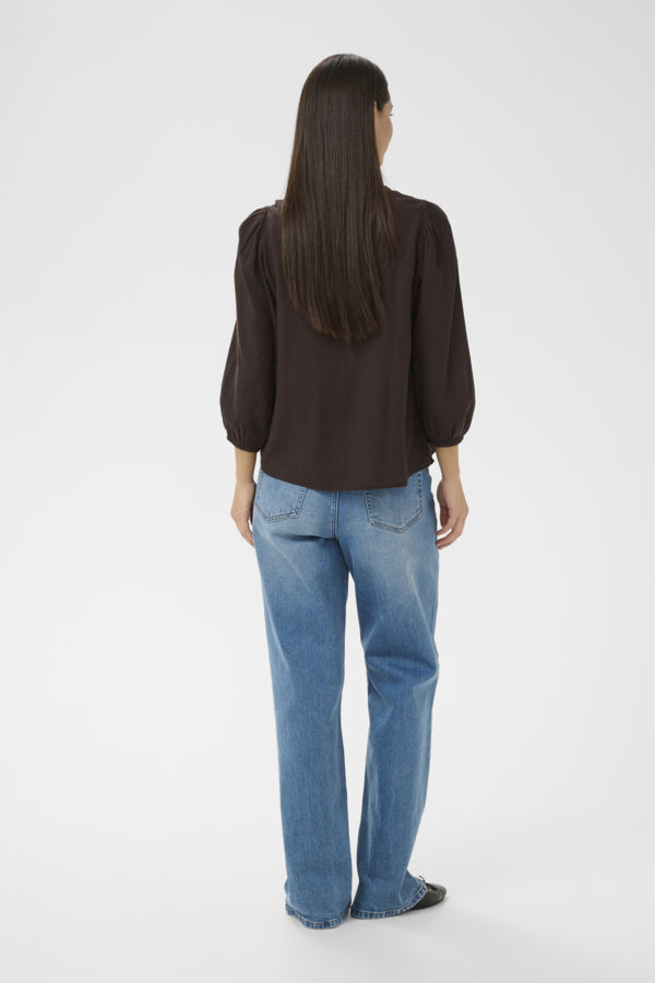 KAMilia 3/4 SL Blouse Black Coffee