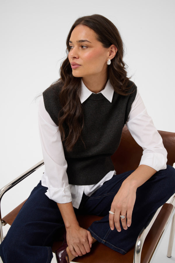 KABarbara Knit Vest Dark Grey