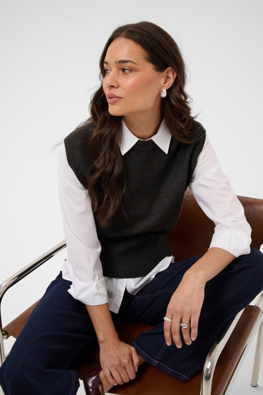 KABarbara Knit Vest Dark Grey