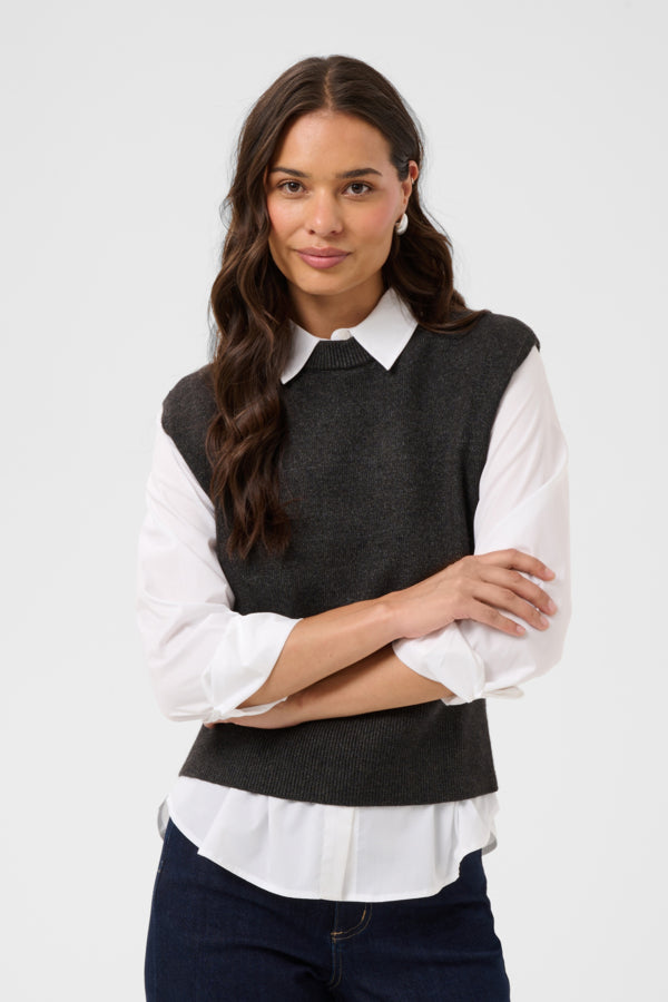 KABarbara Knit Vest Dark Grey