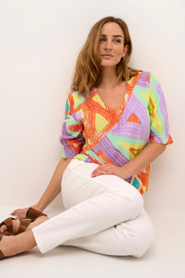 CRGia Blouse Geometric Print