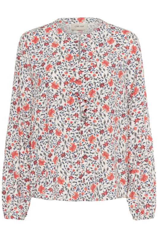 CRNaomi Flounce Blouse Porcelain Rose Flower