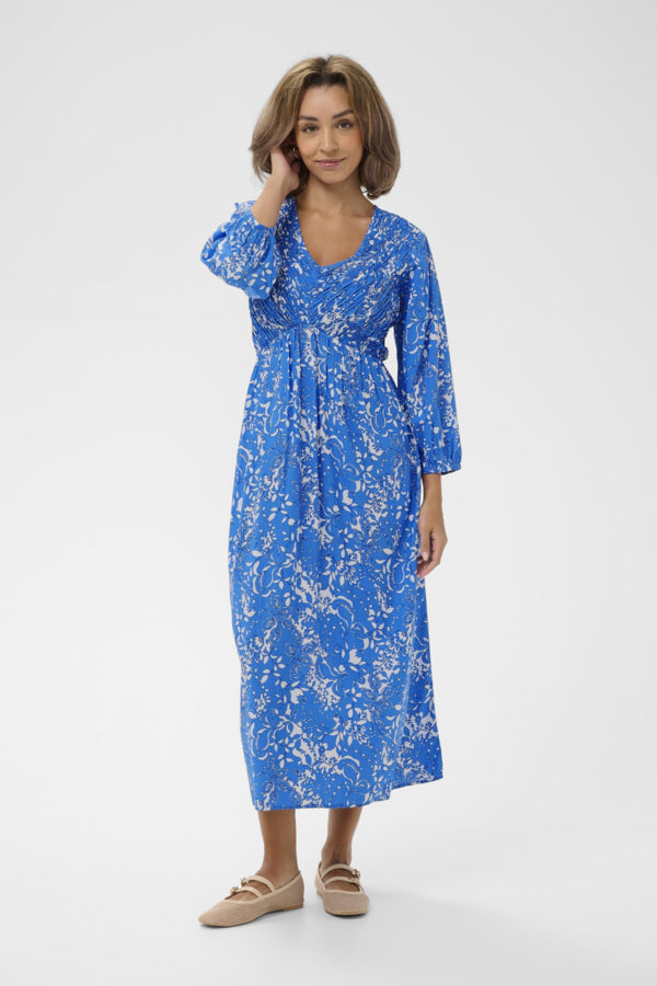 CRTiah Smock Dress Blue Toile