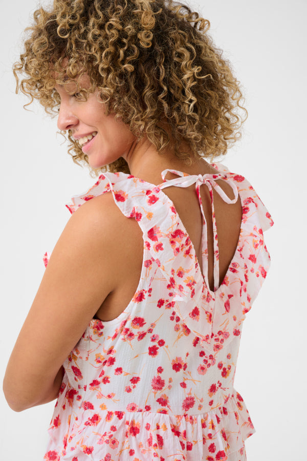 CRGiselle Long Dress Pink Red Flower