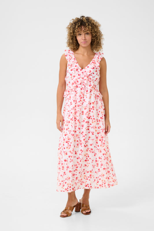 CRGiselle Long Dress Pink Red Flower