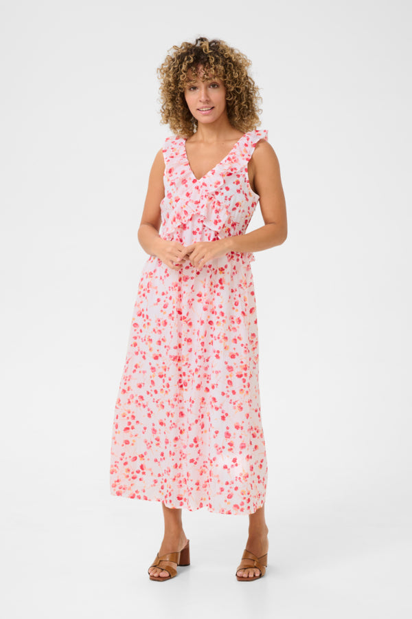 CRGiselle Long Dress Pink Red Flower