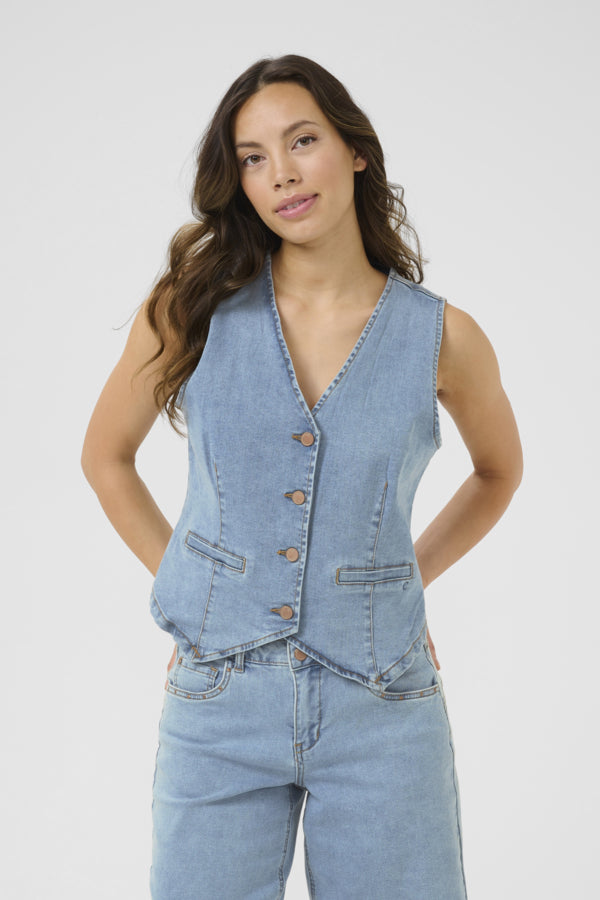 CRAlma Waistcoat Medium Blue