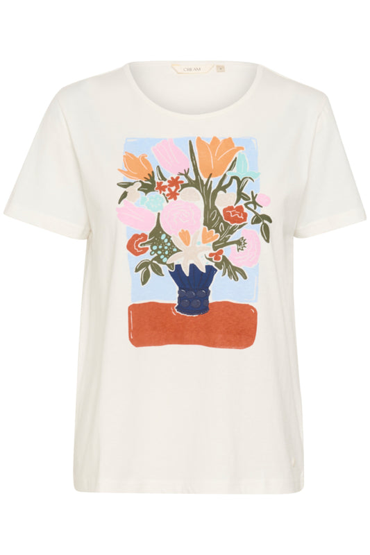 CRAmalua T-Shirt Pink Painted Bouqet