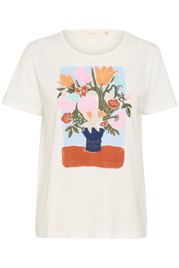 CRAmalua T-Shirt Pink Painted Bouqet