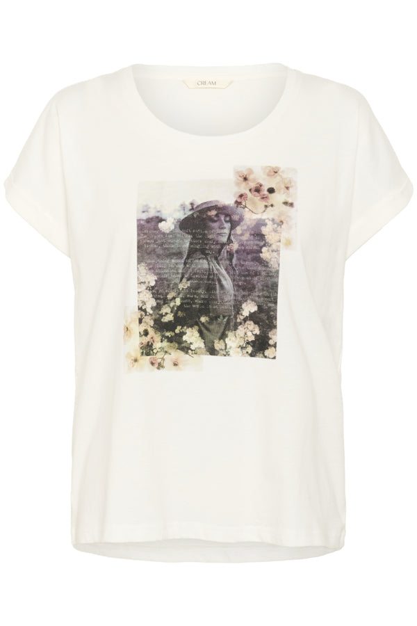 CRMias T-Shirt Calm Text Floral