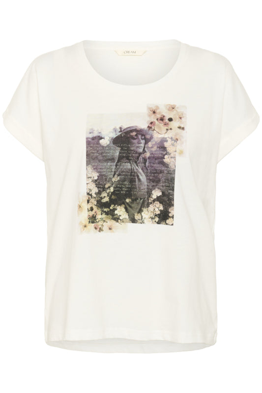 CRMias T-Shirt Calm Text Floral