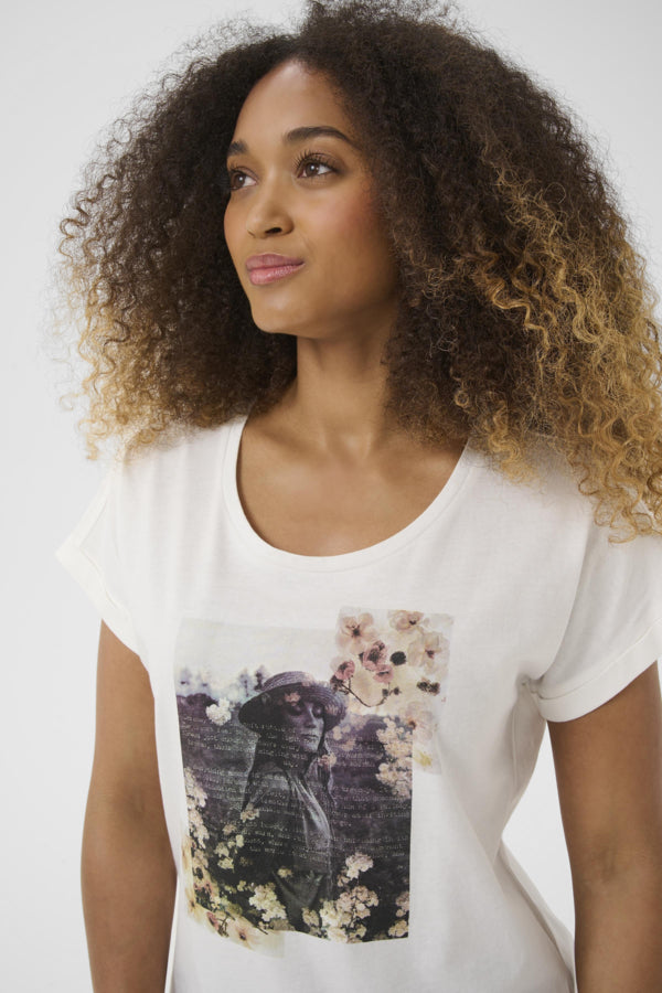 CRMias T-Shirt Calm Text Floral
