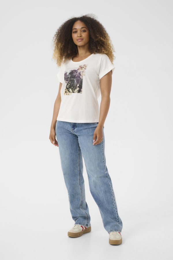 CRMias T-Shirt Calm Text Floral