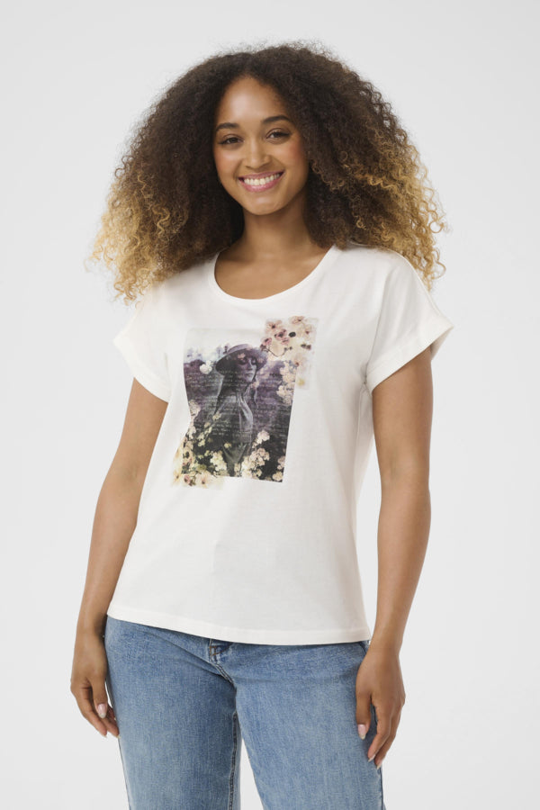 CRMias T-Shirt Calm Text Floral